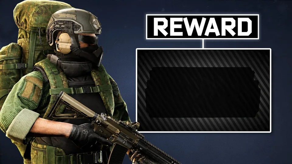 Thumbnail for SheefGG’s Tarkov video “I finished the MAIN seasonal Questline and This was the Reward!”: a geared-up player beside a “Reward” crate